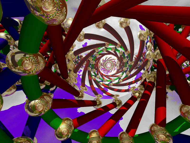 Abstract view in a ray-traced world