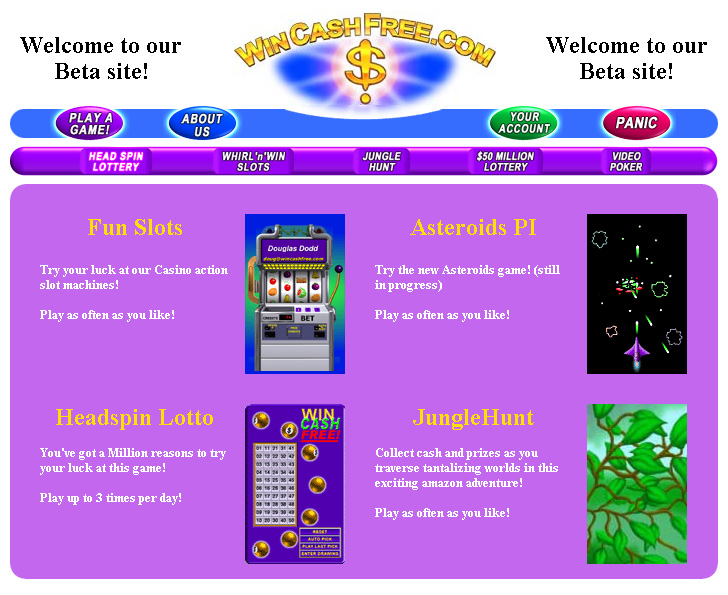 WinCashFree.com, Inc. web site